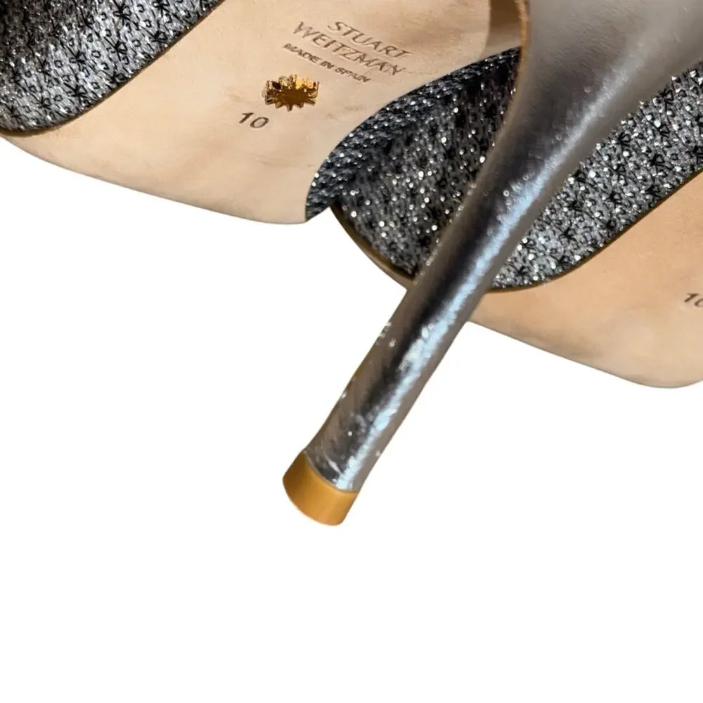 Stuart Weitzman Tasha Mesh Pumps Silver Size 10N